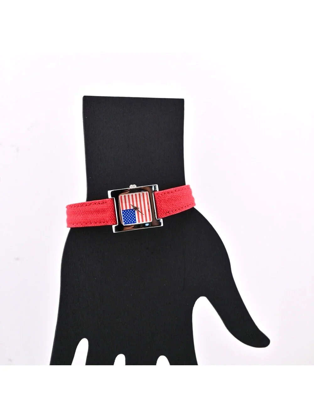Vintage Gruen American Flag Square Dial Ladies Watch WORKING